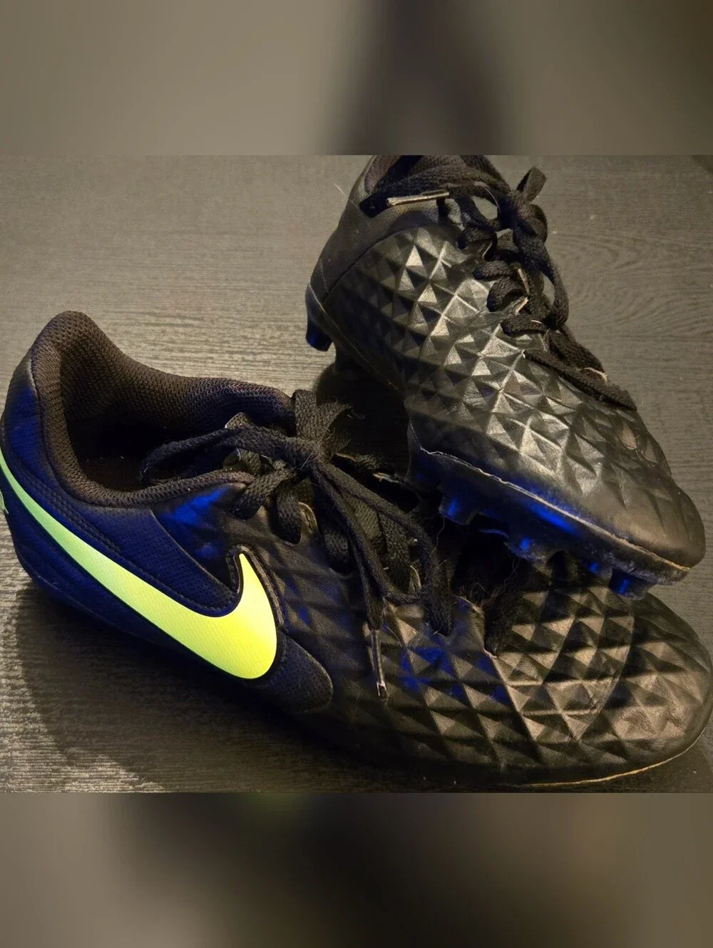 Boys Black And Neon Nike Soccer Cleats